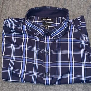 Express button down navy/blue polo medium slim